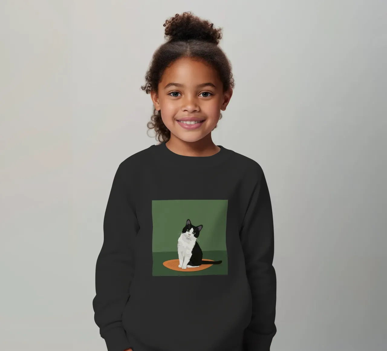 Gatto Tuxedo in posa felpa bambino da Solace Light