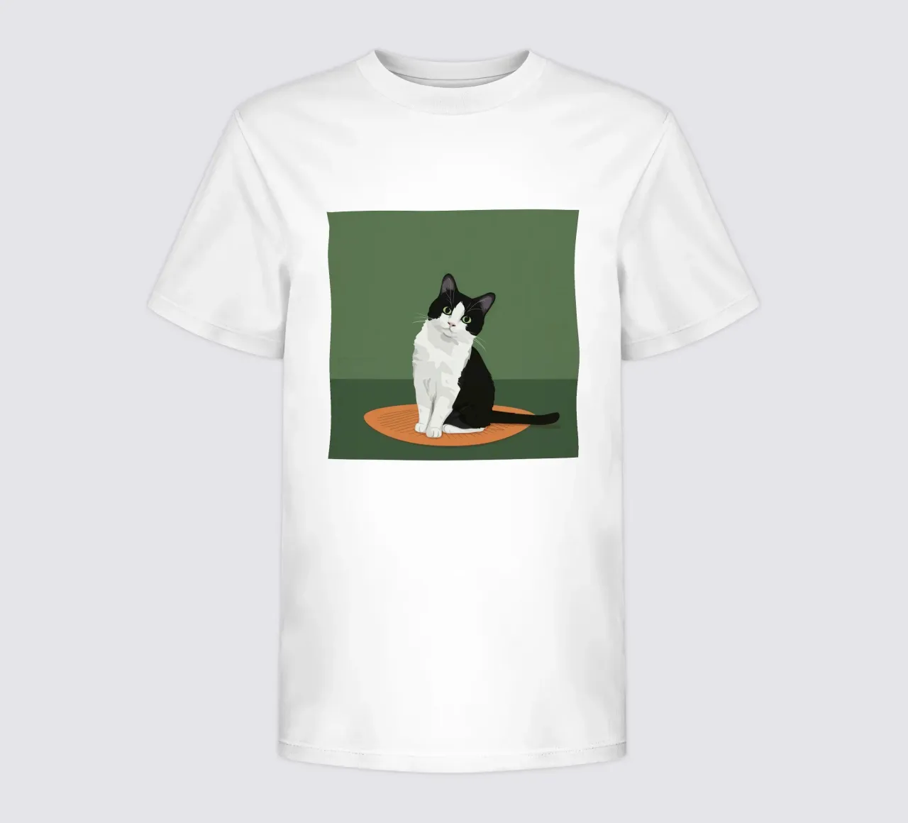 Gatto Tuxedo in posa t-shirt bambini da Solace Light