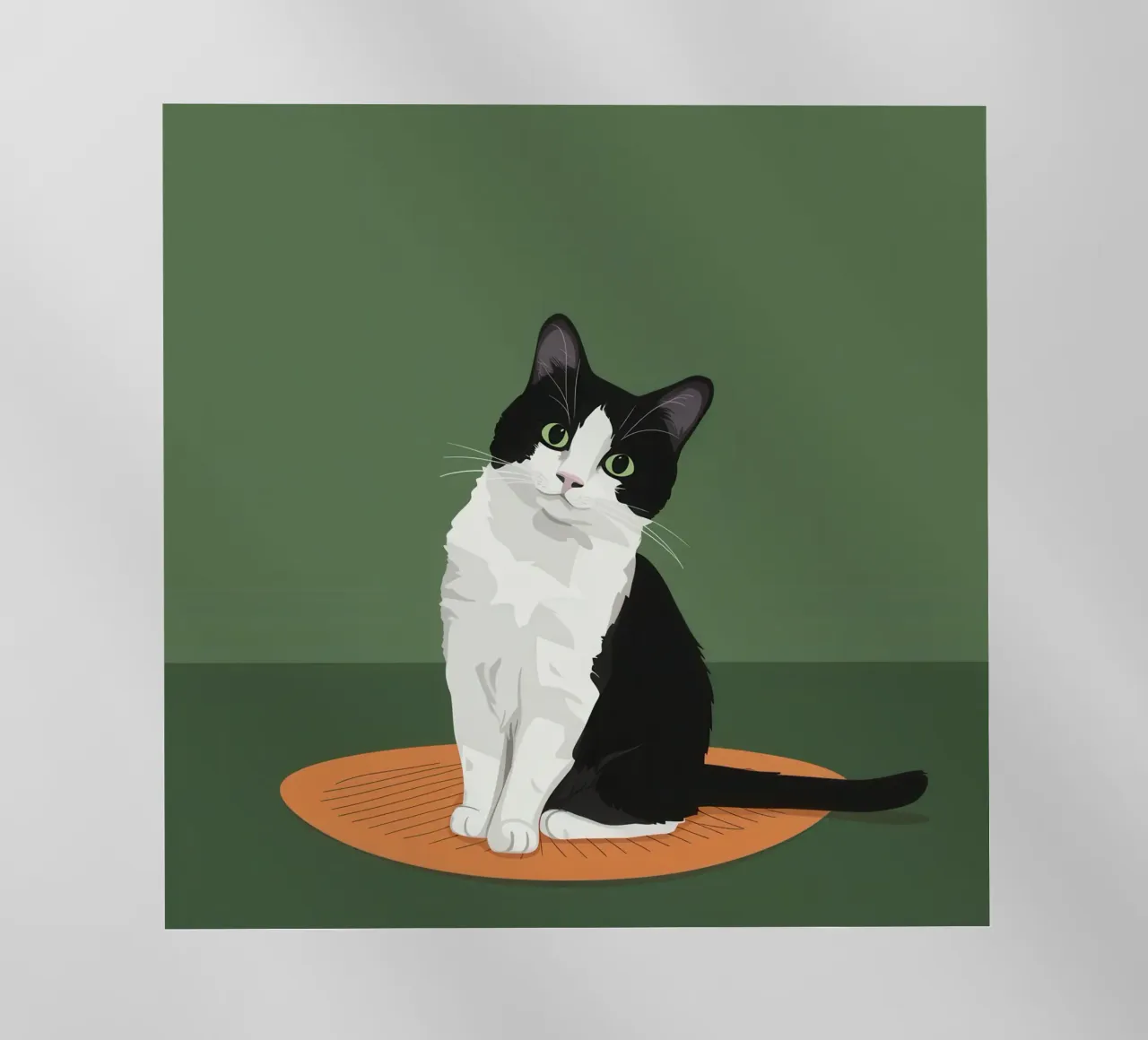 Gatto Tuxedo in posa pellicola backlit da Solace Light