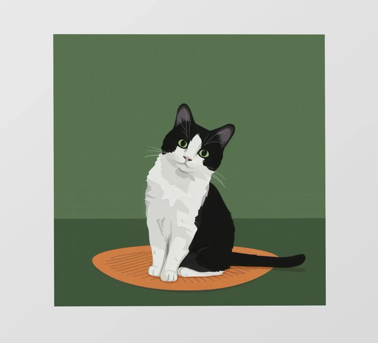 Gatto Tuxedo in posa telo in pvc da Solace Light