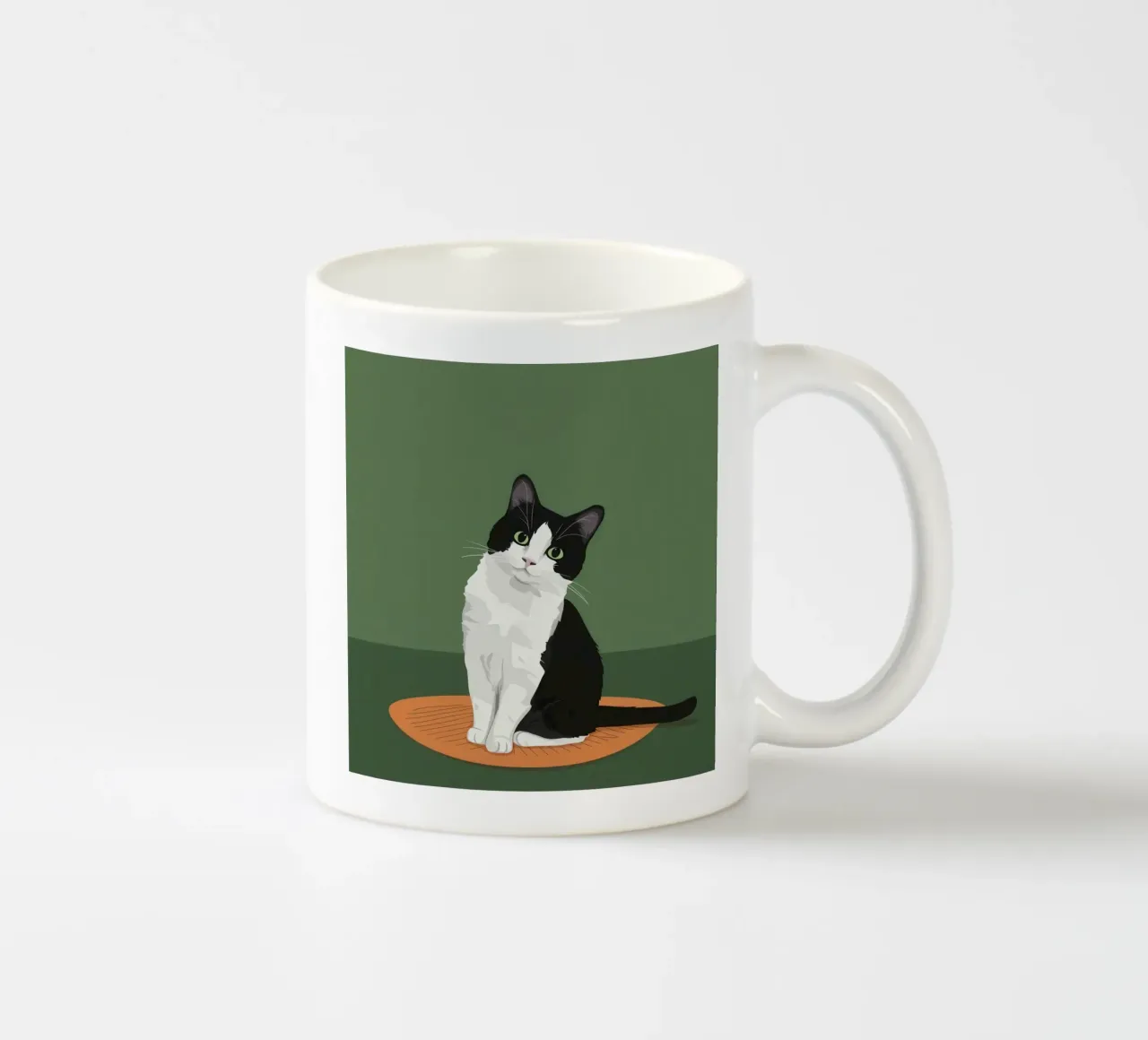 Gatto Tuxedo in posa tazza in ceramica da Solace Light