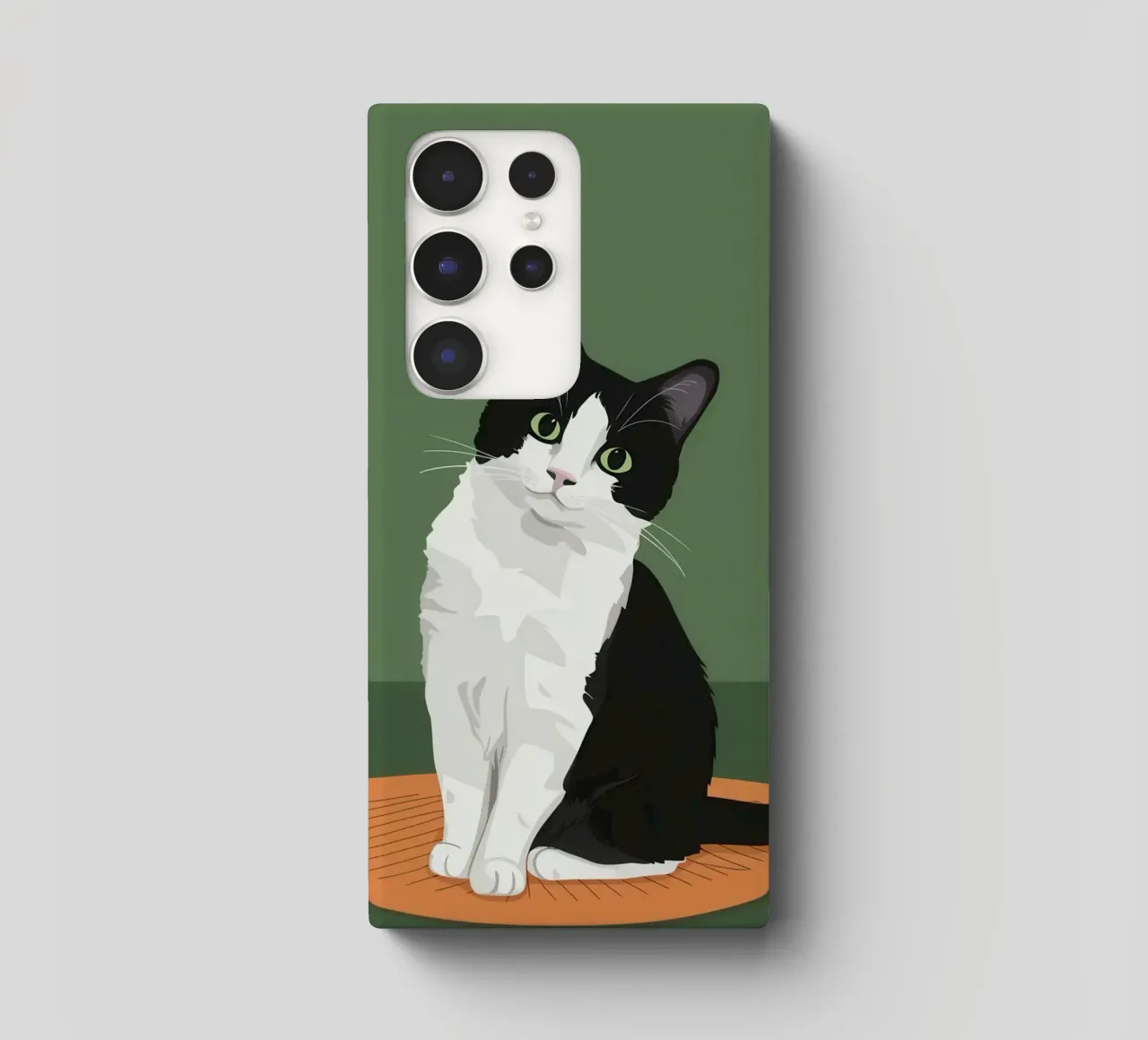 Gatto Tuxedo in posa cover samsung da Solace Light