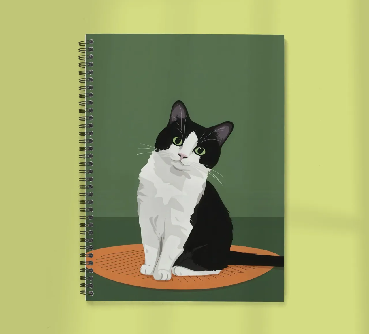 Gatto Tuxedo in posa diario ad anelli da Solace Light