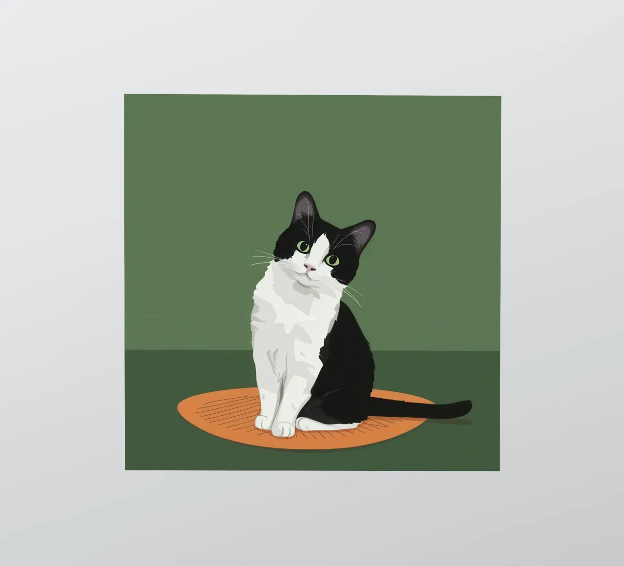 Gatto Tuxedo in posa adesivo da Solace Light