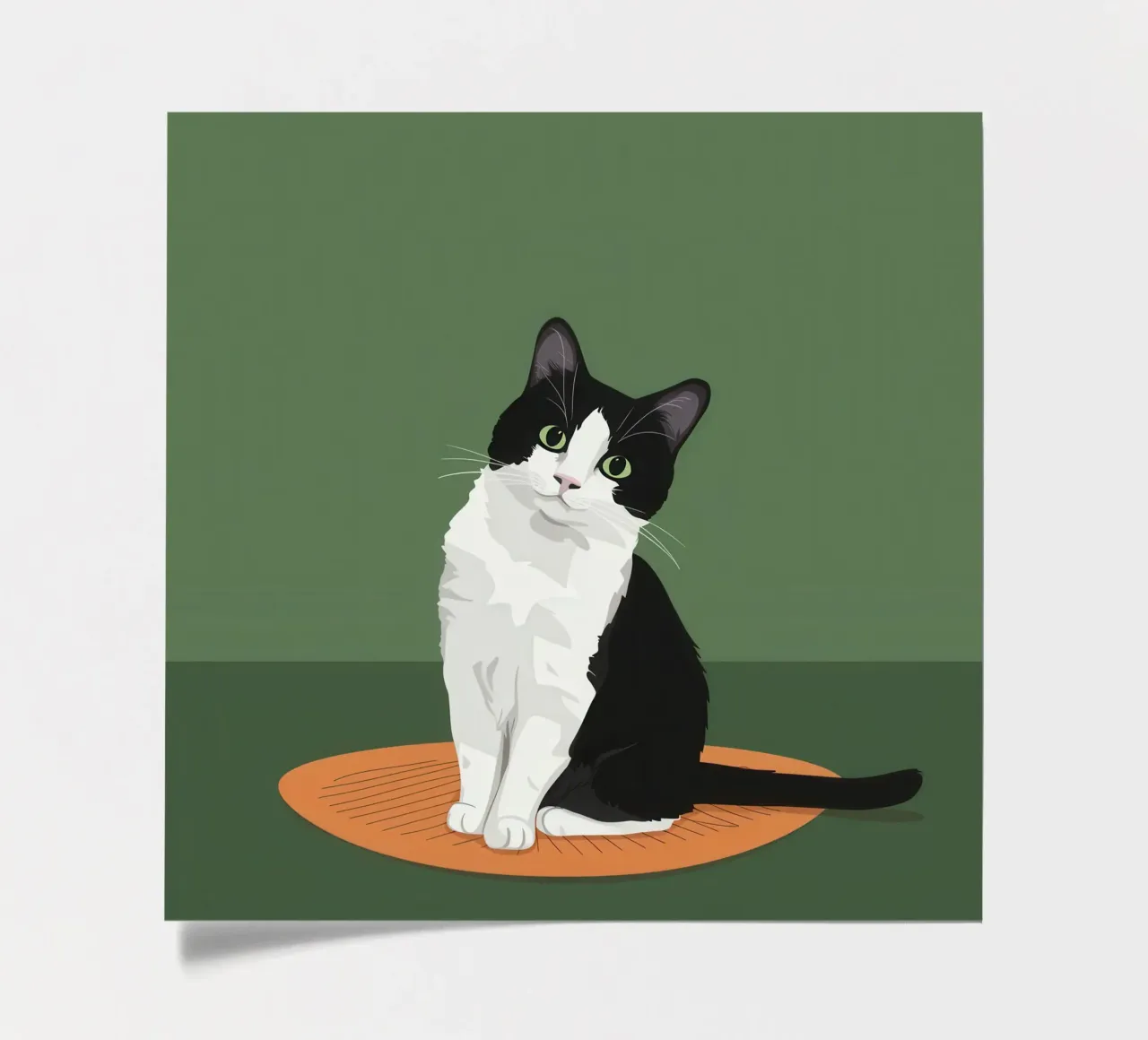 Gatto Tuxedo in posa foglio adesivo da Solace Light