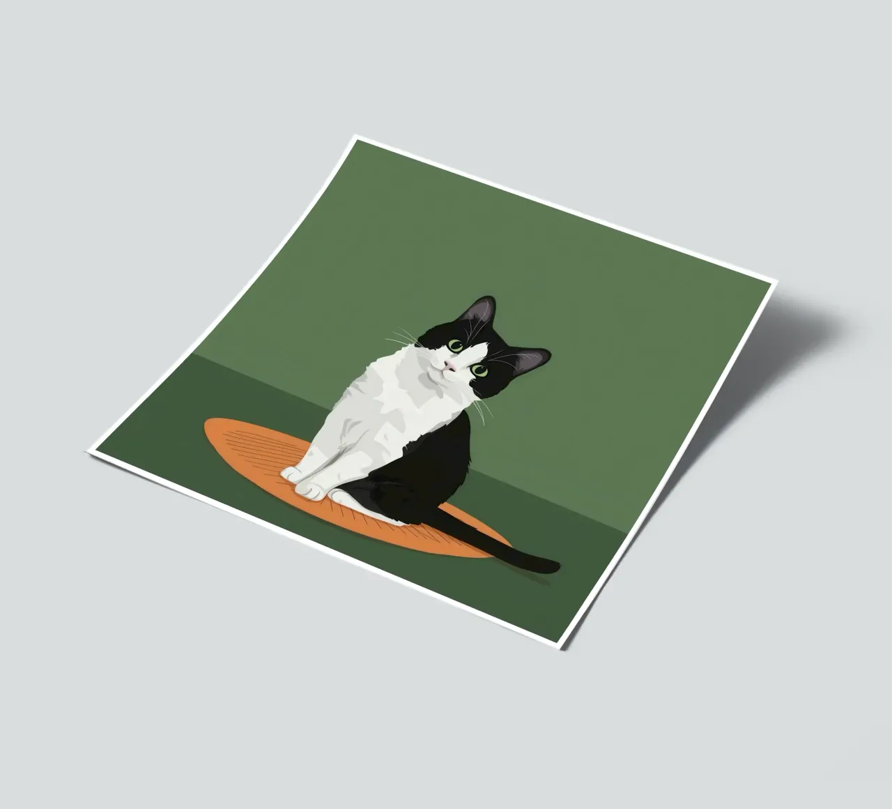 Gatto Tuxedo in posa foglio adesivo da Solace Light
