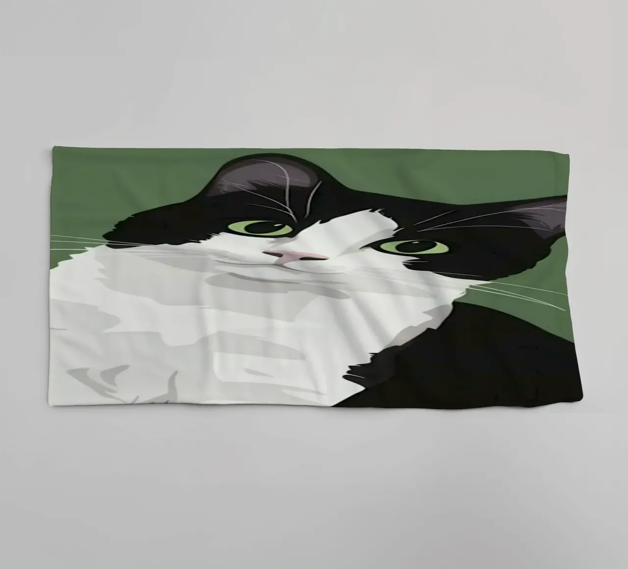 Poised Tuxedo Cat towel by Solace Light