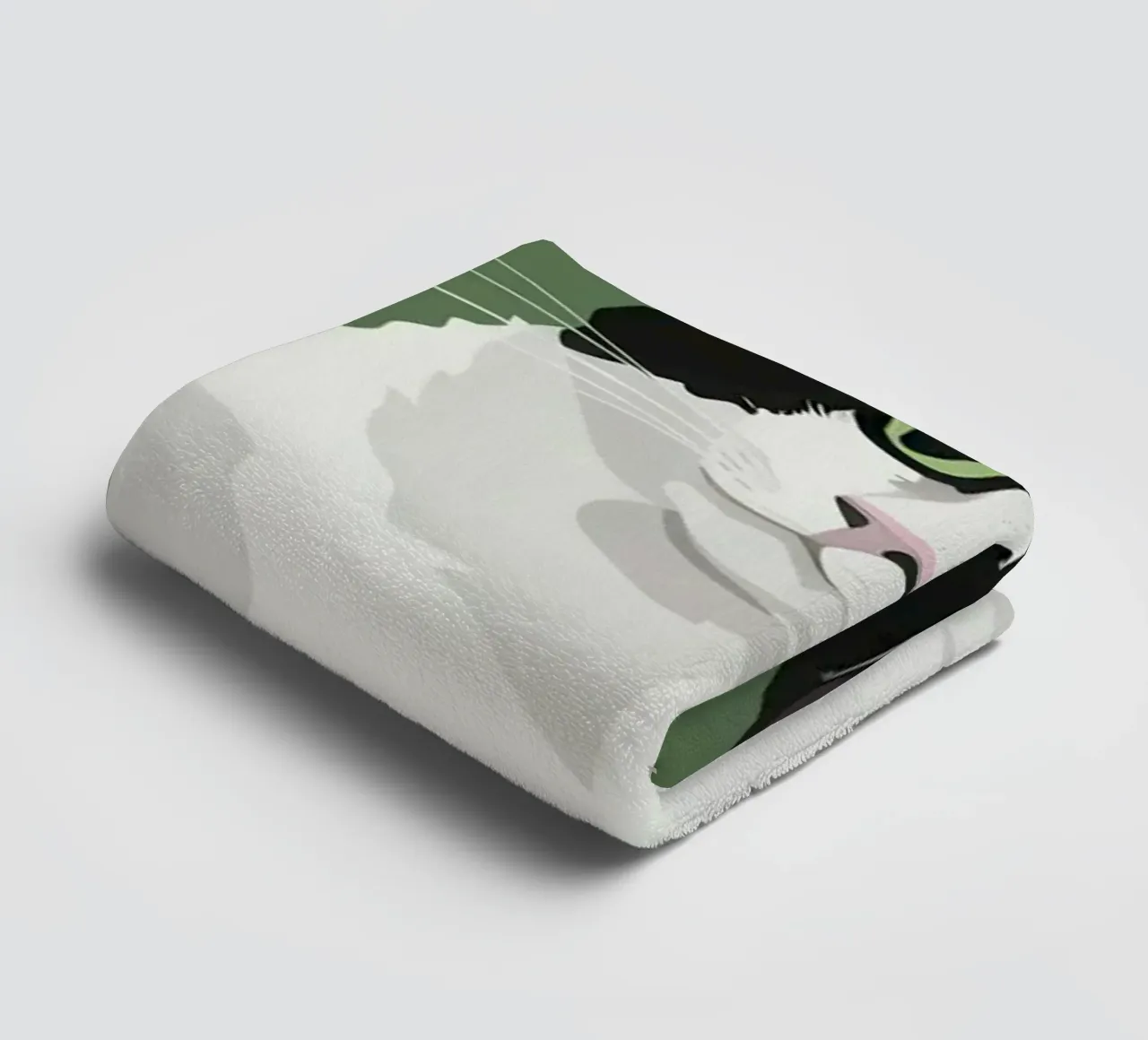 Poised Tuxedo Cat towel by Solace Light