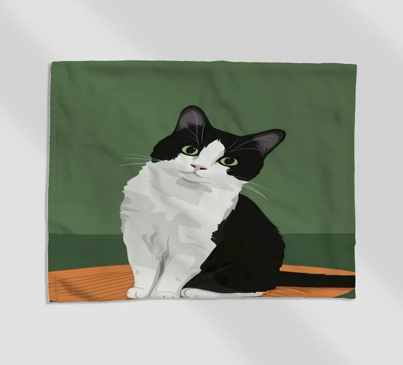 Gatto Tuxedo in posa telo mare da Solace Light