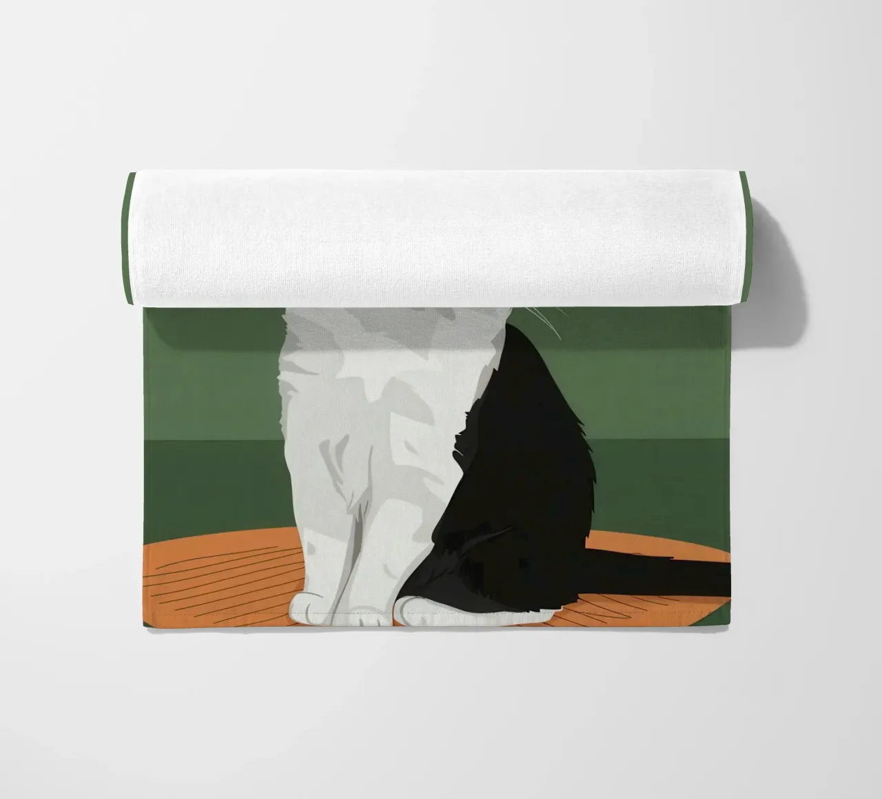 Gatto Tuxedo in posa telo mare da Solace Light