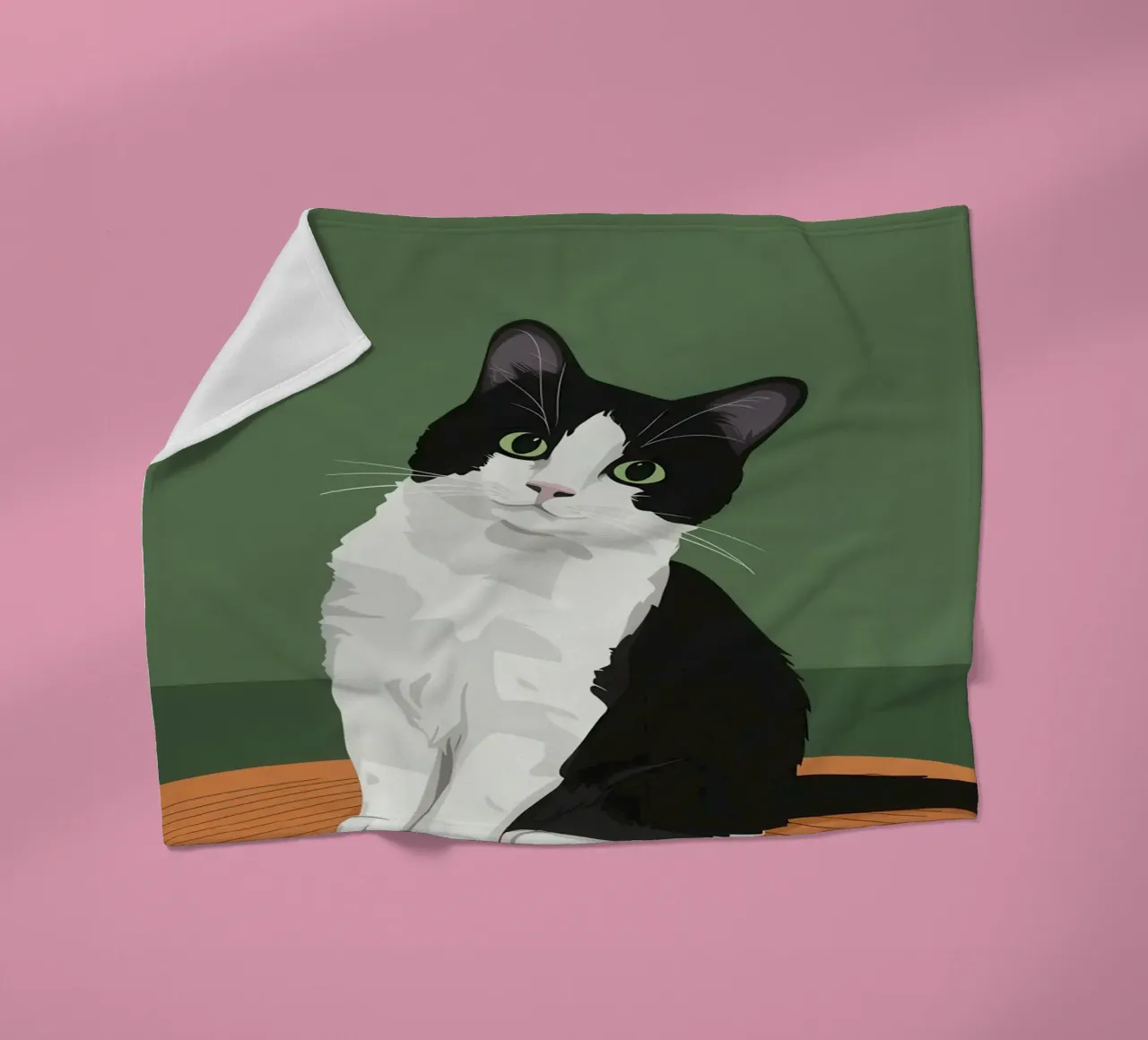 Gatto Tuxedo in posa coperta in pile da Solace Light