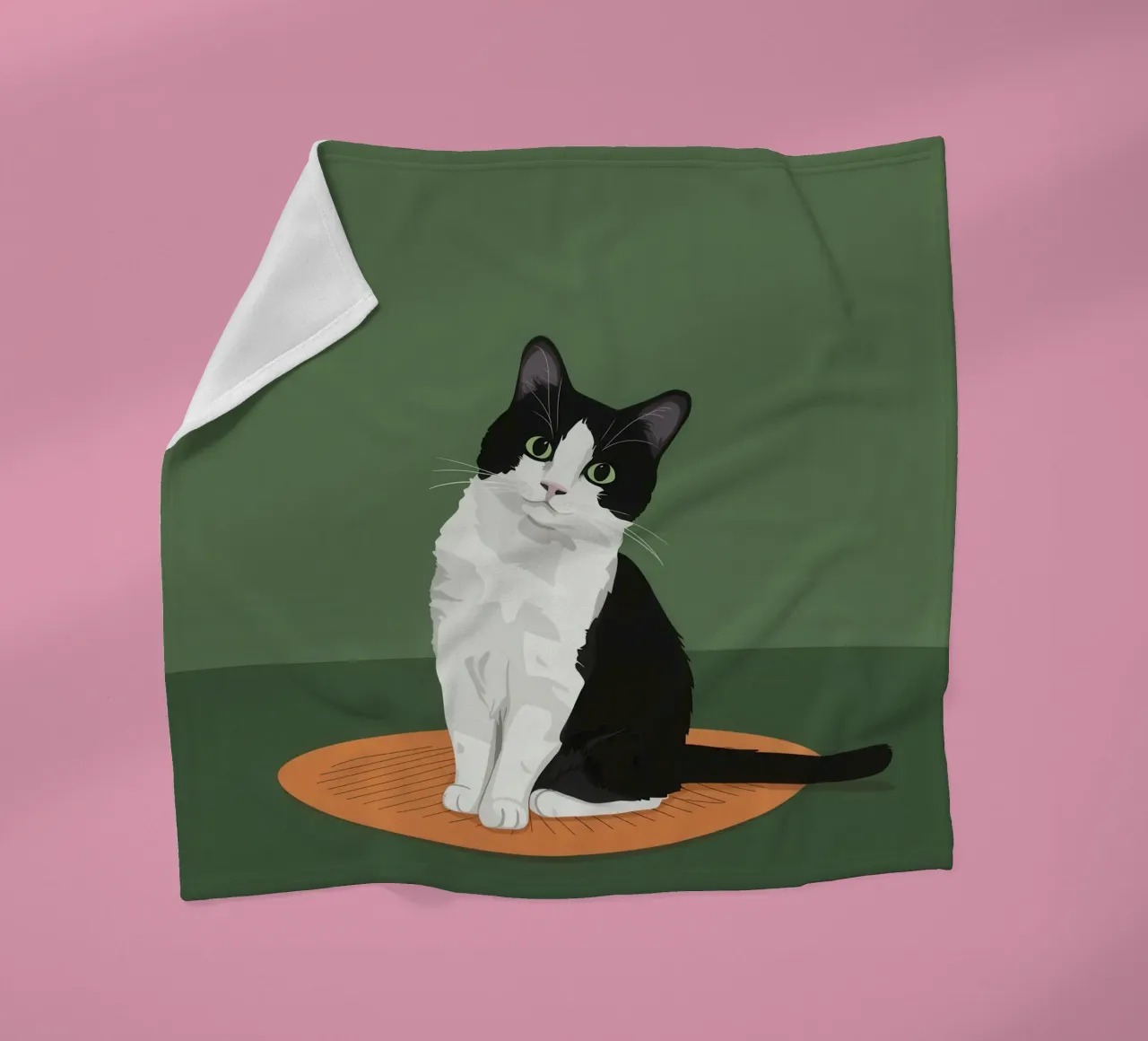 Gatto Tuxedo in posa coperta in pile da Solace Light