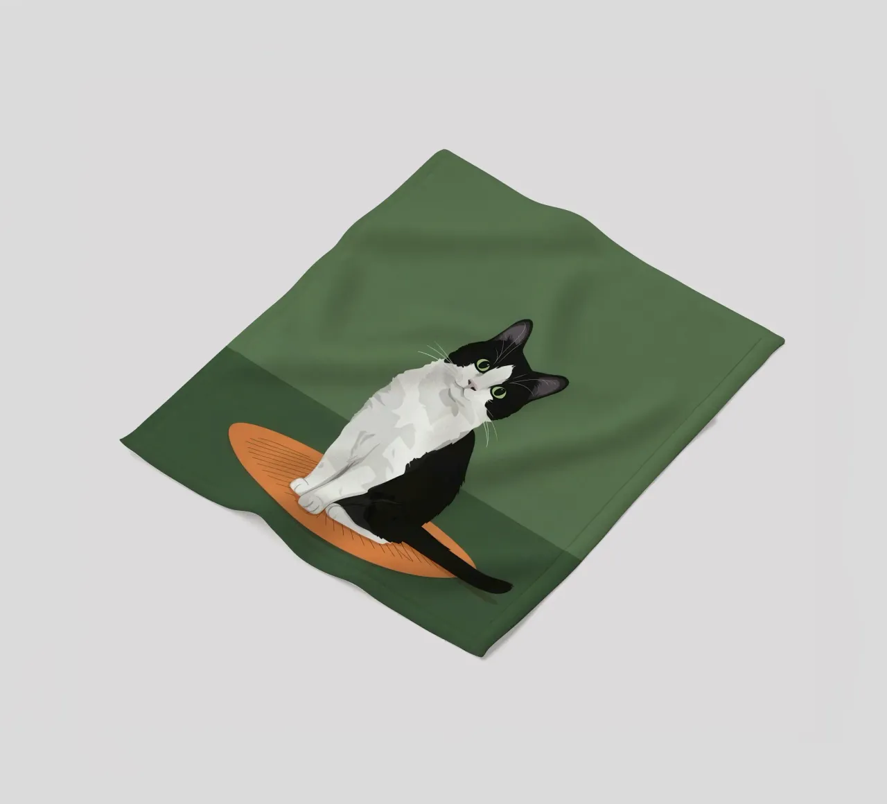 Gatto Tuxedo in posa coperta in pile da Solace Light