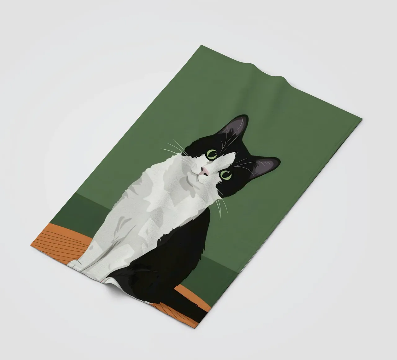 Gatto Tuxedo in posa coperta in pile da Solace Light