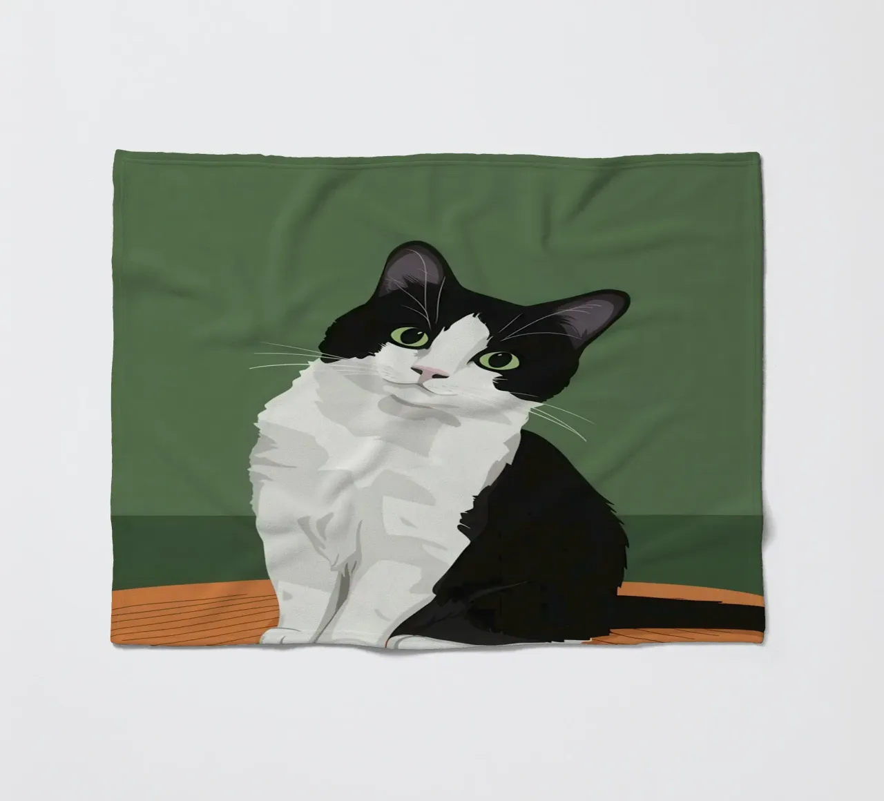 Gatto Tuxedo in posa coperta in pile da Solace Light