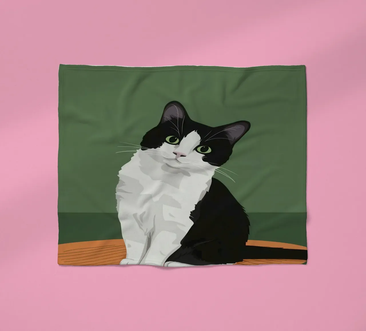 Gatto Tuxedo in posa coperta in pile da Solace Light