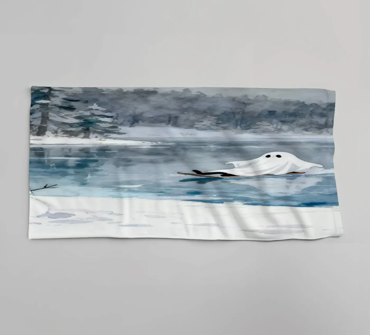 Spooky halloween Ghost towel by EverLuvv Studio