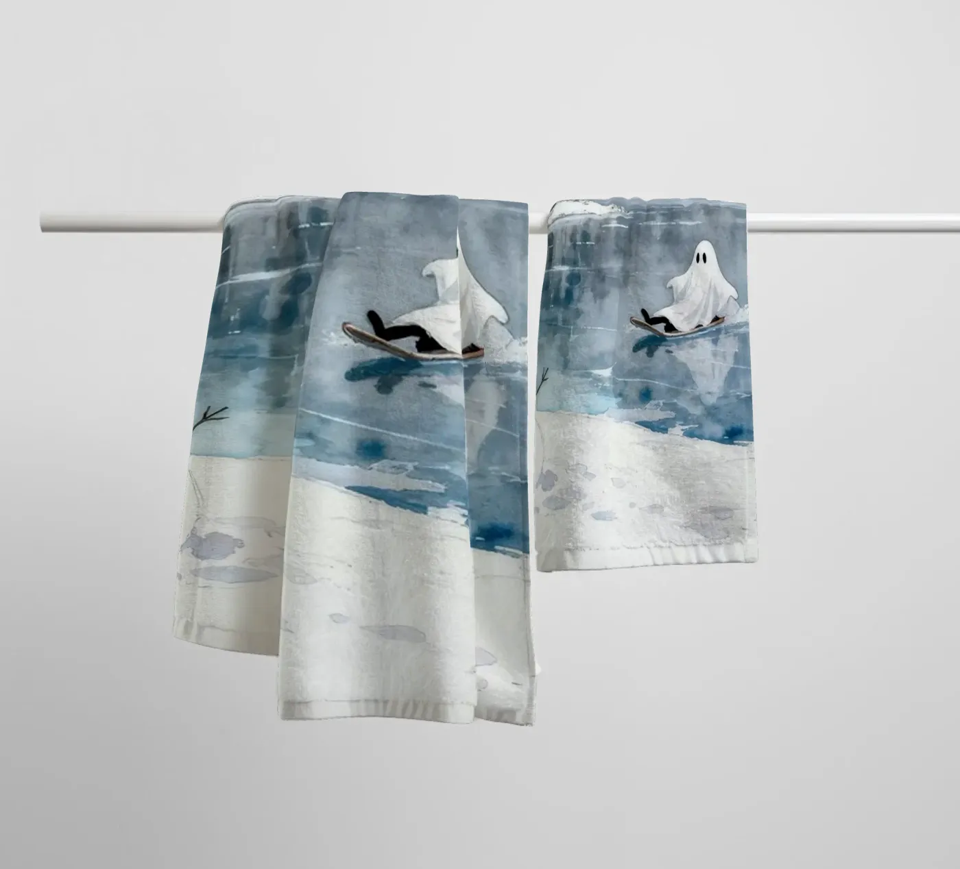 Spooky halloween Ghost towel by EverLuvv Studio