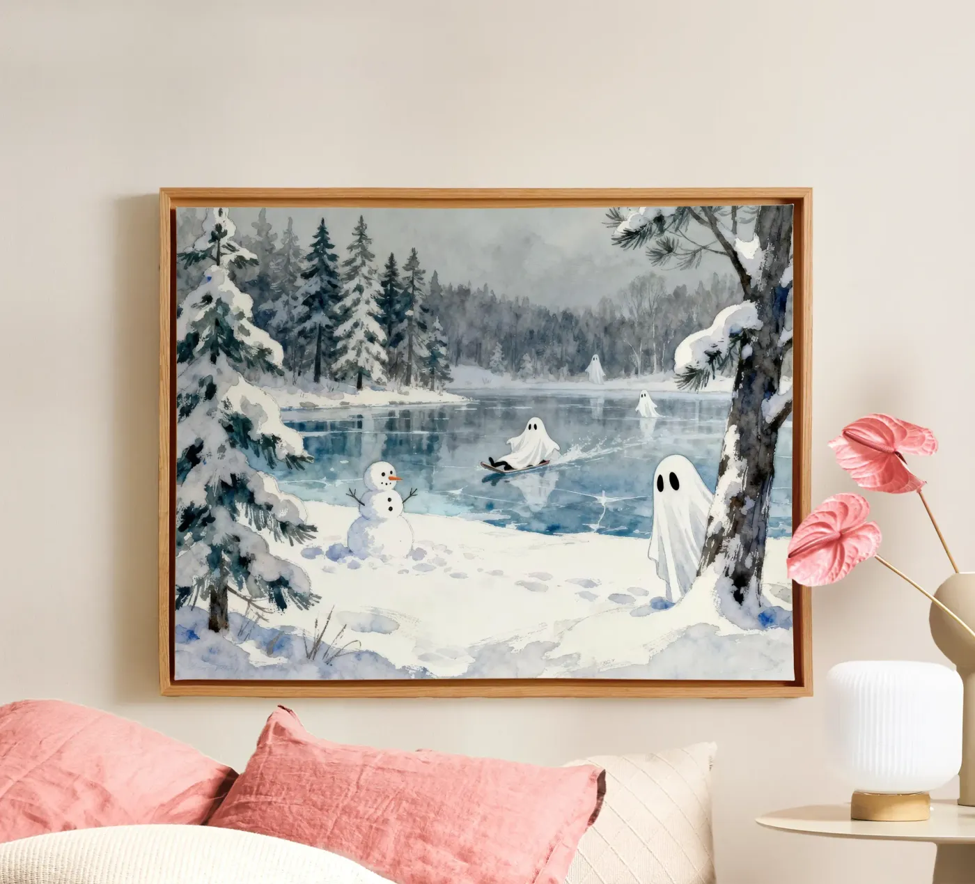 Spooky Ghost canvas van EverLuvv Studio