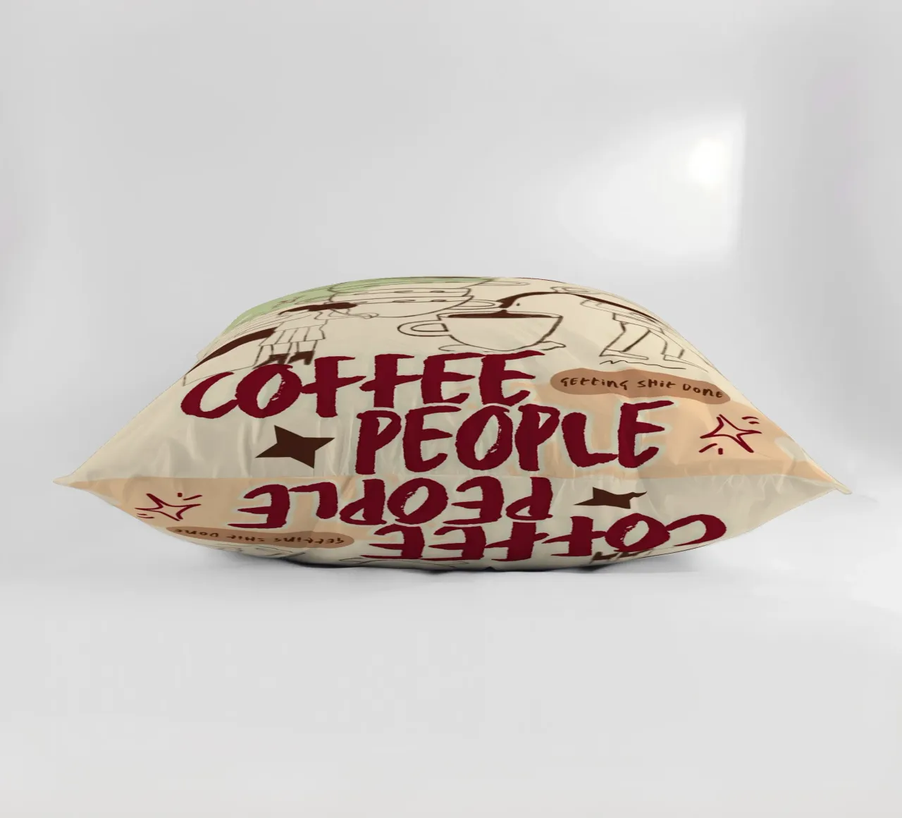 Le persone che bevono il caffè fanno cose importanti cuscino da Taika Tori Art