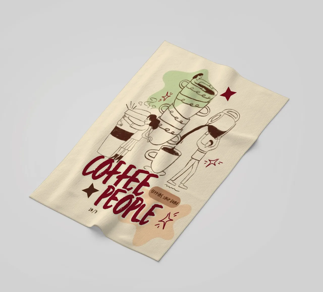 Le persone che bevono il caffè fanno cose importanti telo mare da Taika Tori Art