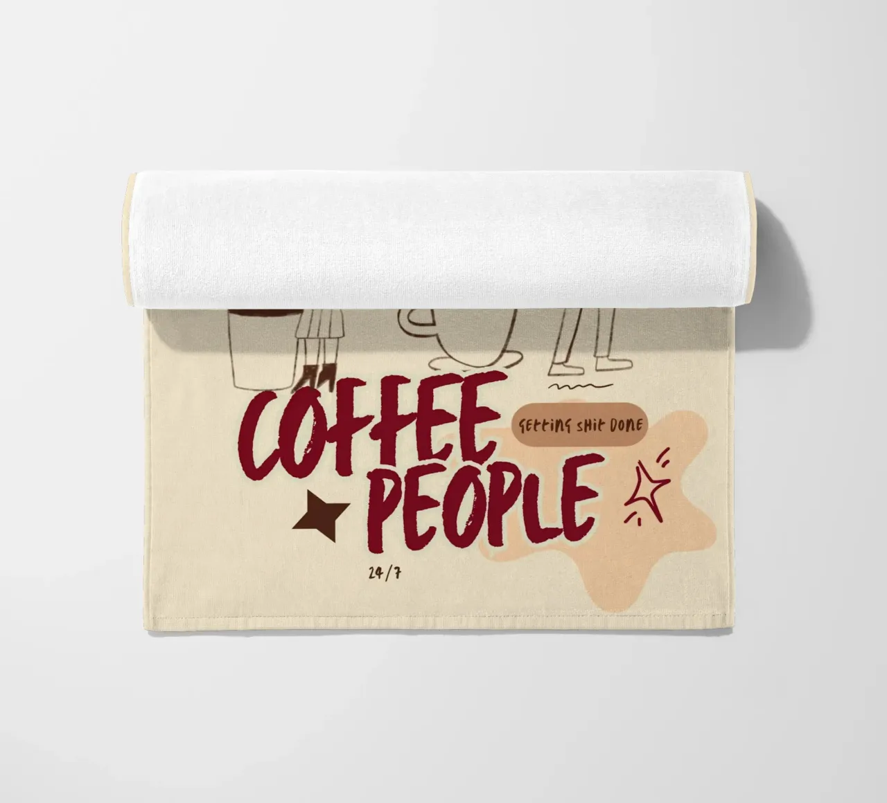 Le persone che bevono il caffè fanno cose importanti telo mare da Taika Tori Art