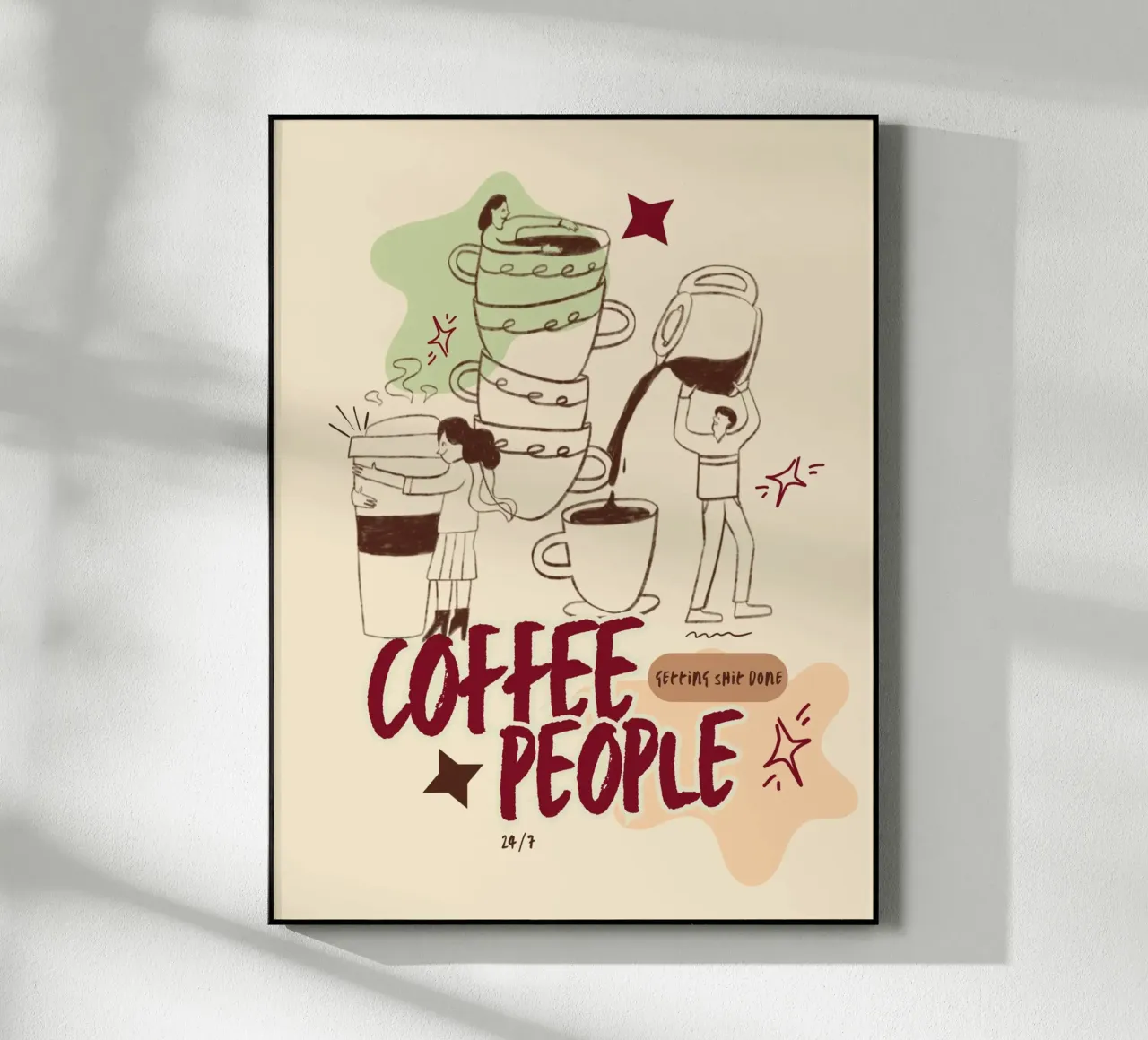Le persone che bevono il caffè fanno cose importanti plexiglass da Taika Tori Art