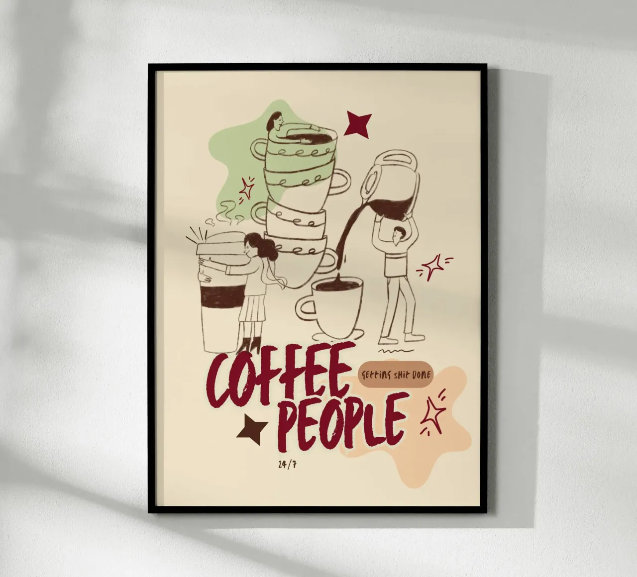 Le persone che bevono il caffè fanno cose importanti carta hahnemühle da Taika Tori Art