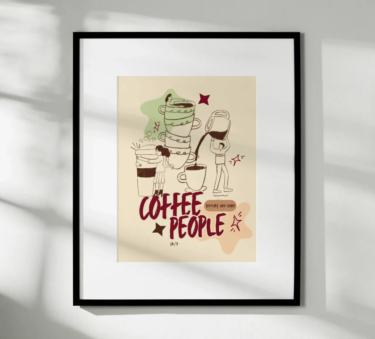 Le persone che bevono il caffè fanno cose importanti carta hahnemühle da Taika Tori Art