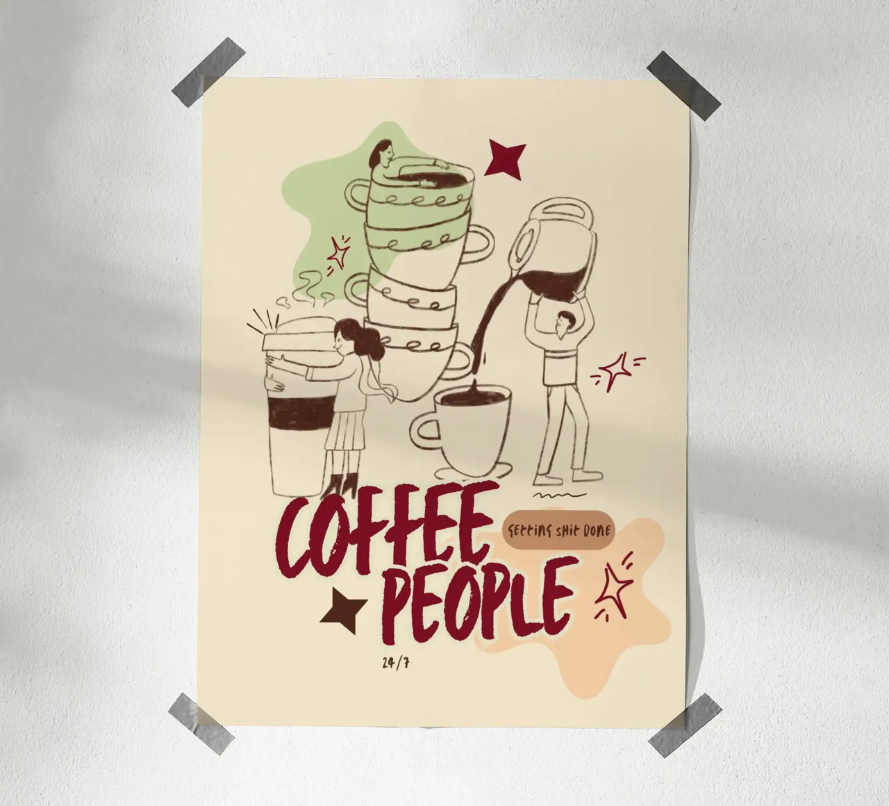 Le persone che bevono il caffè fanno cose importanti carta hahnemühle da Taika Tori Art