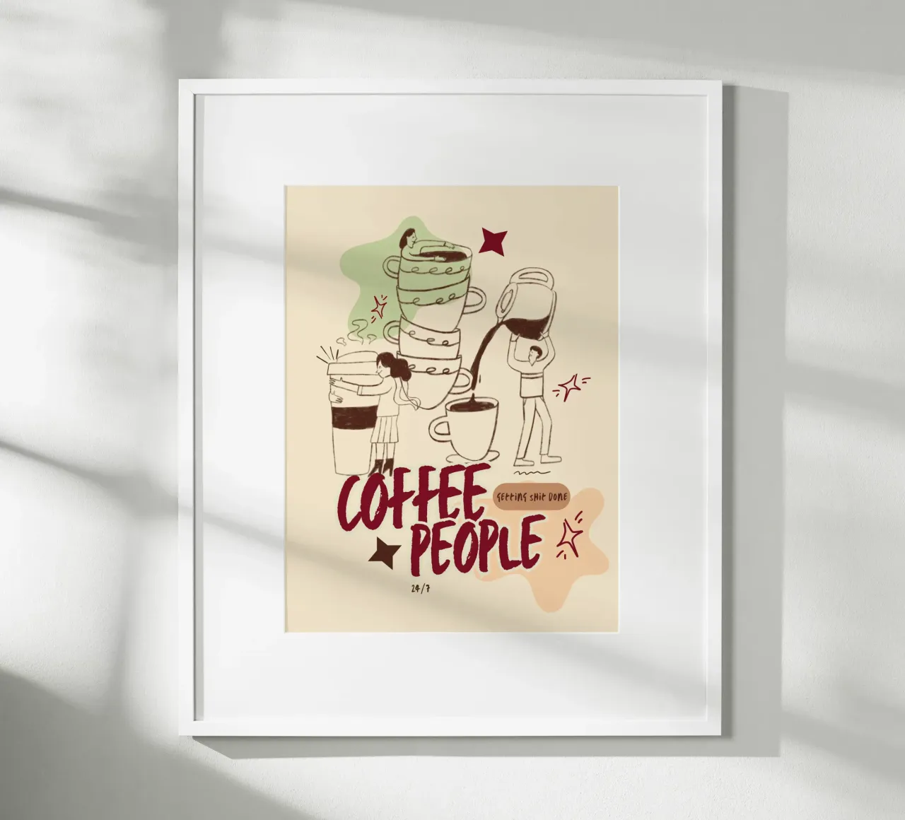 Le persone che bevono il caffè fanno cose importanti carta hahnemühle da Taika Tori Art