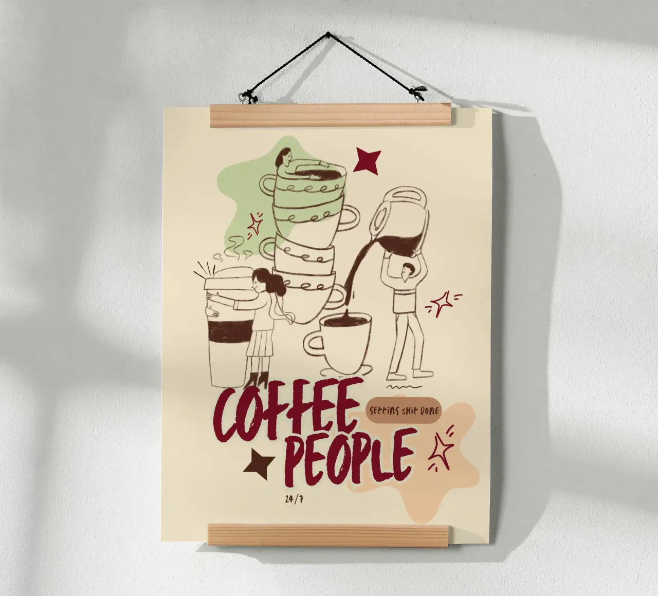 Le persone che bevono il caffè fanno cose importanti carta hahnemühle da Taika Tori Art