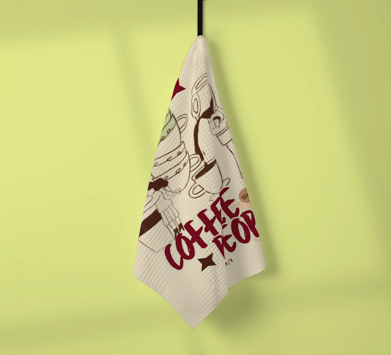 Le persone che bevono il caffè fanno cose importanti canovaccio da cucina da Taika Tori Art