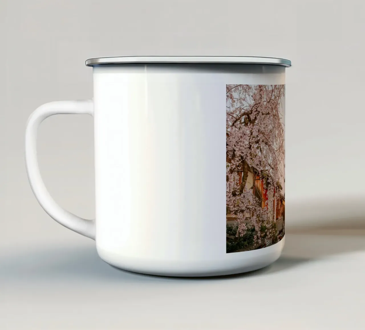 L'alba a Kyoto, Giappone tazza in smalto da mbgraphx2