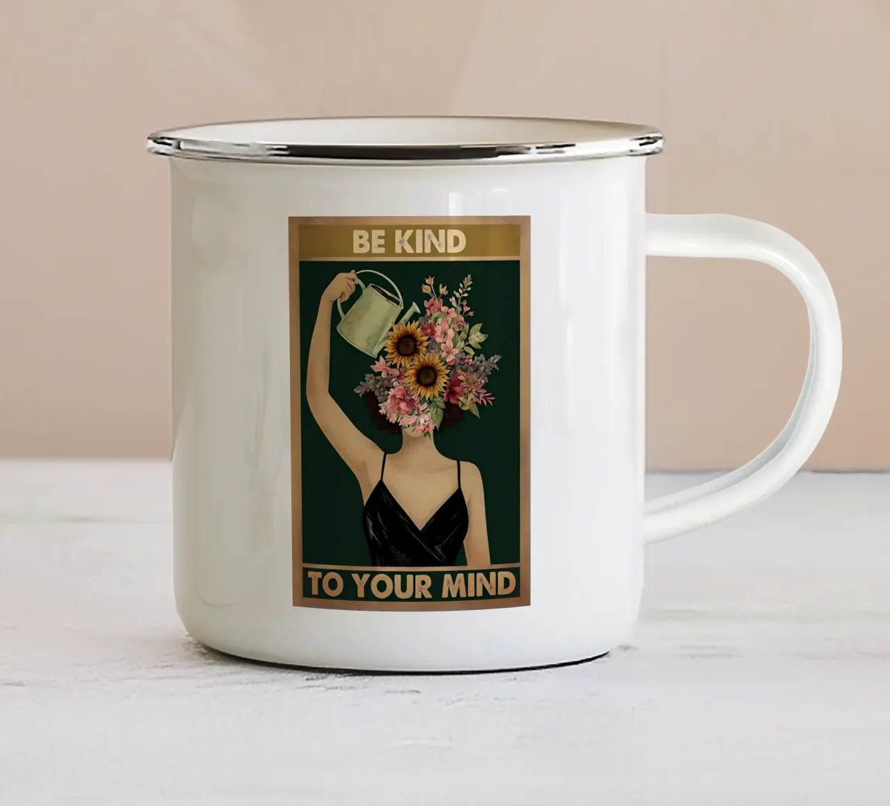 Siate gentili con la vostra mente tazza in smalto da 🎁 NOBELART