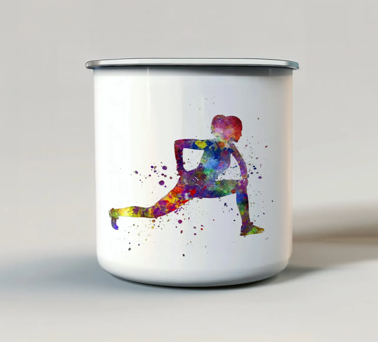 Esercizio di fitness in acquerello tazza in smalto da ⚽ Sports Pulse