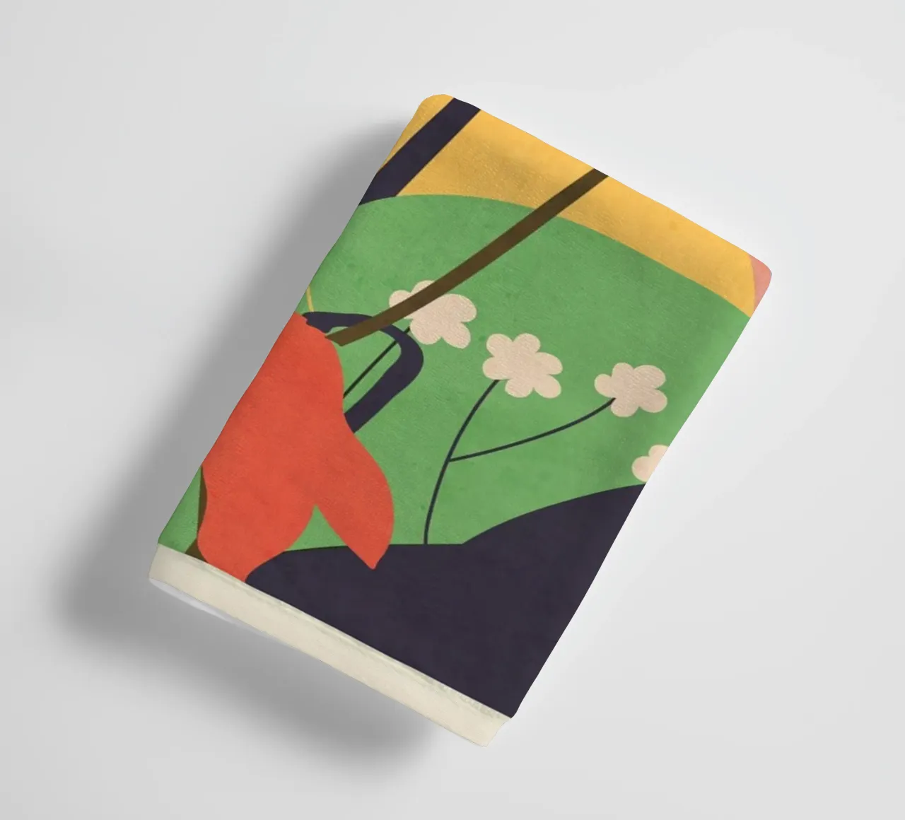 Abstracte kunst landschap bloemen 2 badhanddoek van ThingDesign
