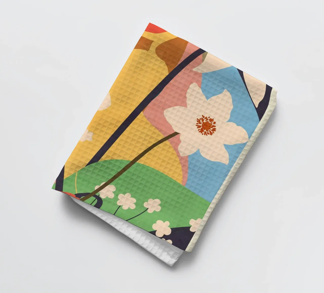 Art abstrait Paysage Fleurs 2 torchon de ThingDesign