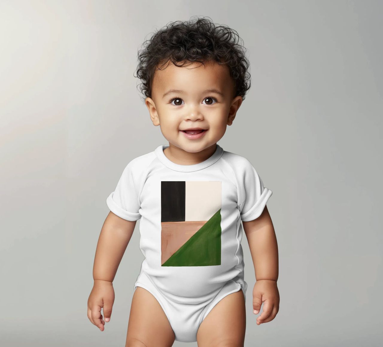 Moderne abstrakte minimale Formen 23 Kurzarm Babybody von ThingDesign