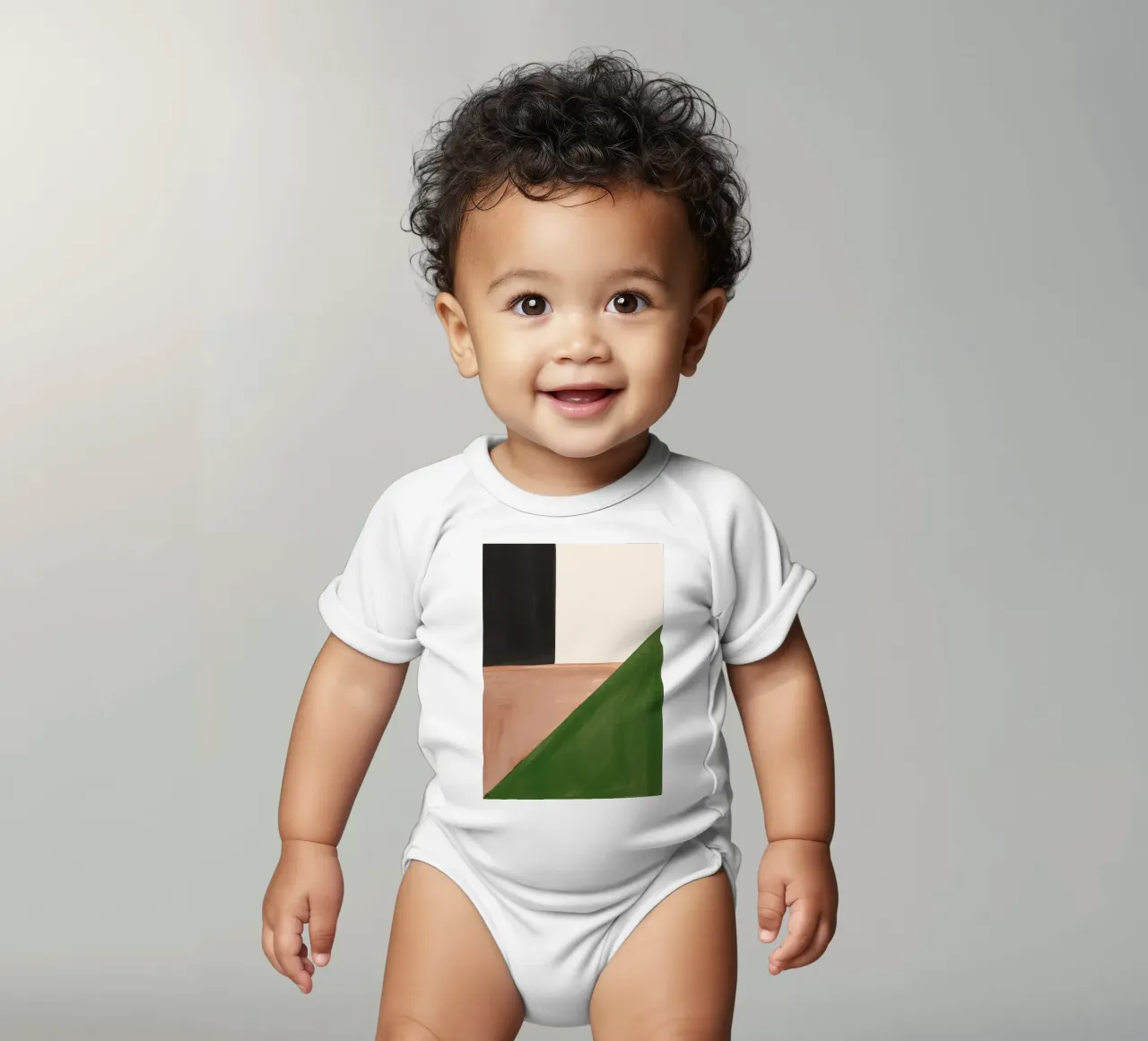 Modern Abstract Minimal Shapes 23 short-sleeve baby romper by ThingDesign