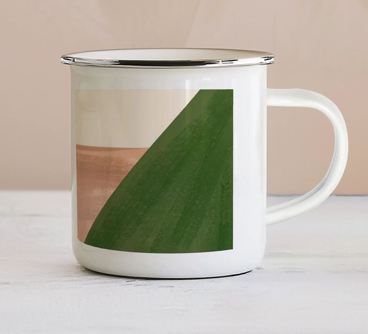 Moderne abstrakte minimale Formen 23 Emaille Tasse von ThingDesign