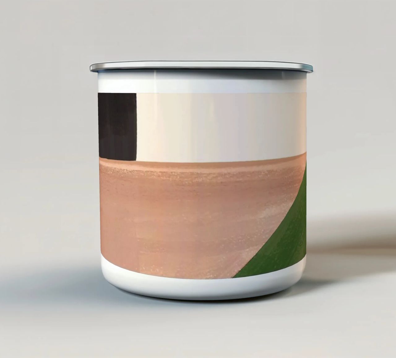 Moderne abstrakte minimale Formen 23 Emaille Tasse von ThingDesign