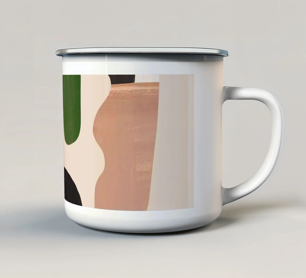 Moderne abstrakte minimale Formen 27 Emaille Tasse von ThingDesign