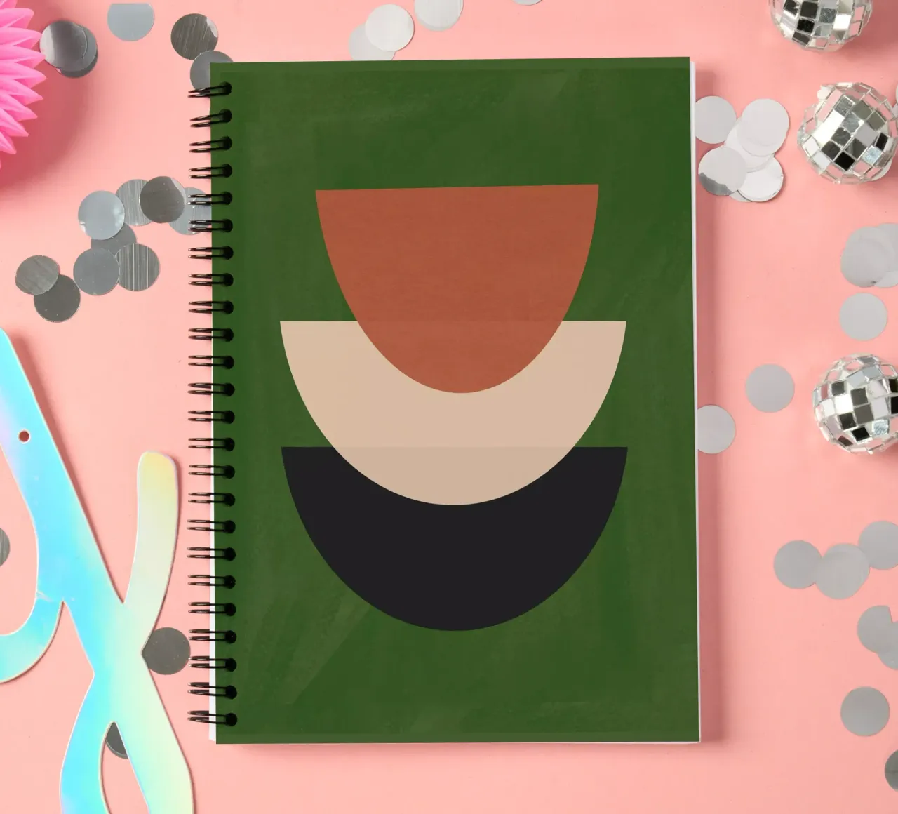 Modern Abstract Minimal Shapes 29 spiral notebook by ThingDesign