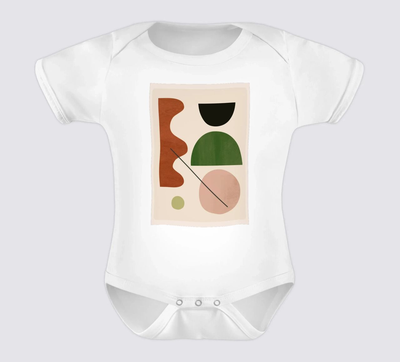Modern Abstract Minimal Shapes 31 short-sleeve baby romper by ThingDesign