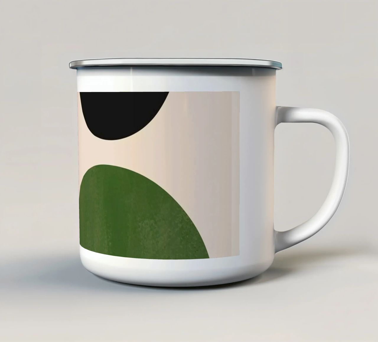 Modern Abstract Minimal Shapes 31 enamel mug by ThingDesign