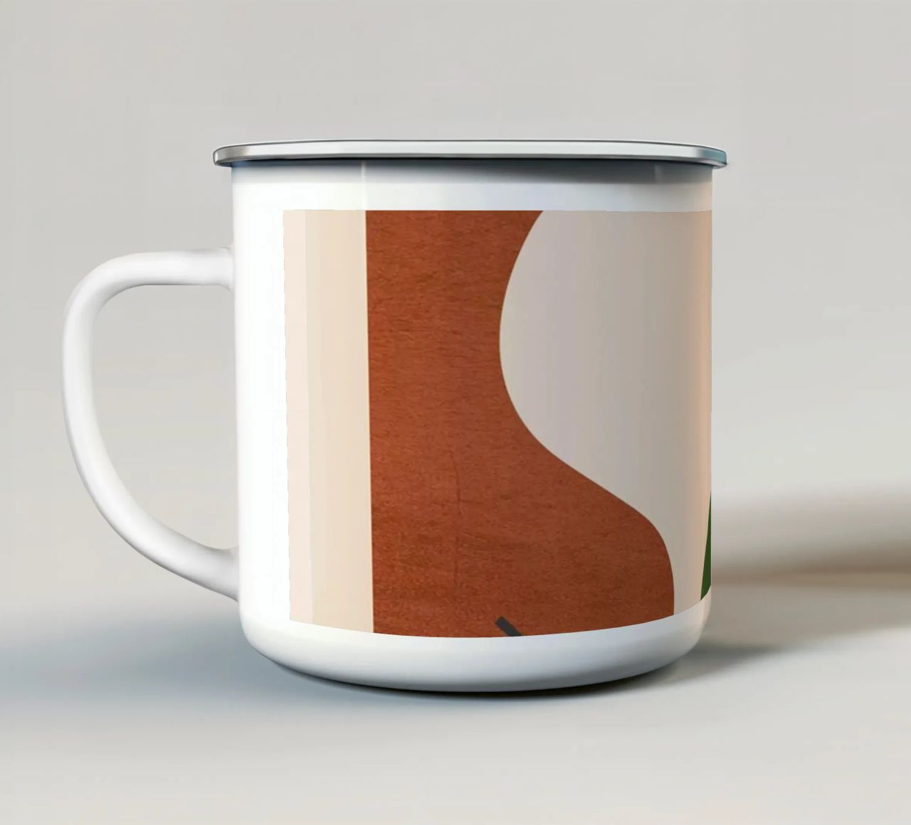 Modern Abstract Minimal Shapes 31 enamel mug by ThingDesign