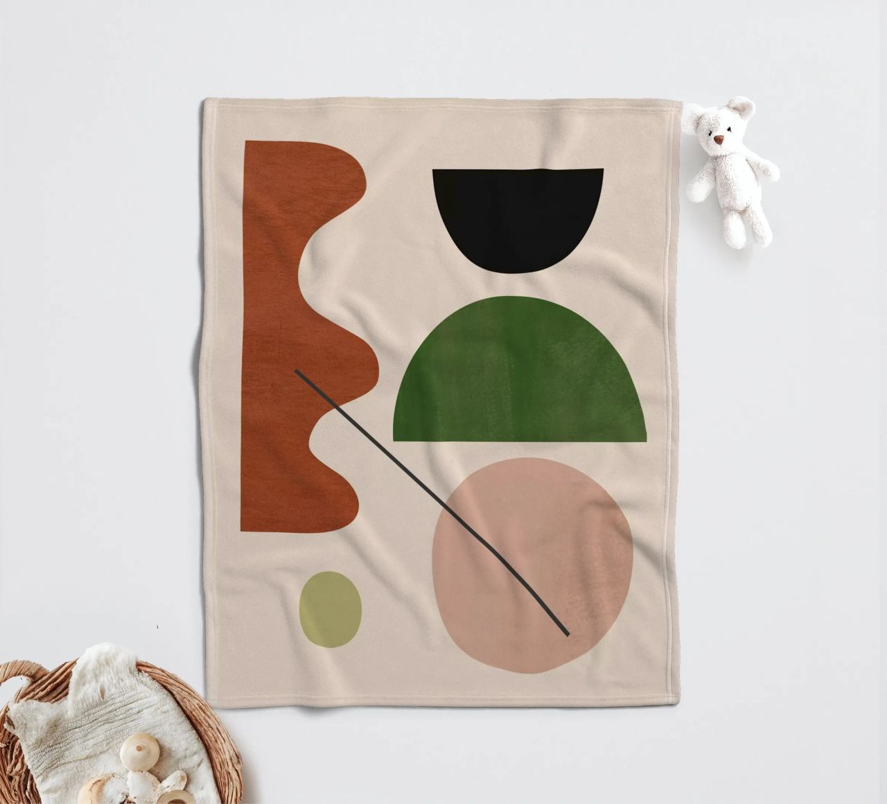 Modern Abstract Minimal Shapes 31 fleece blanket by ThingDesign