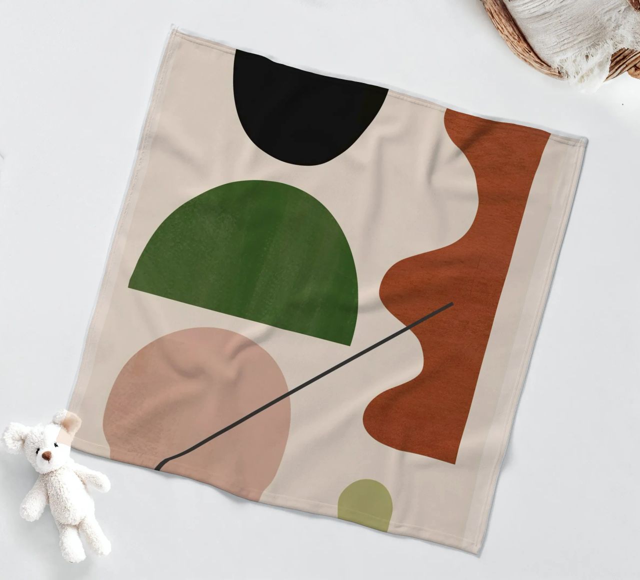 Modern Abstract Minimal Shapes 31 fleece blanket by ThingDesign