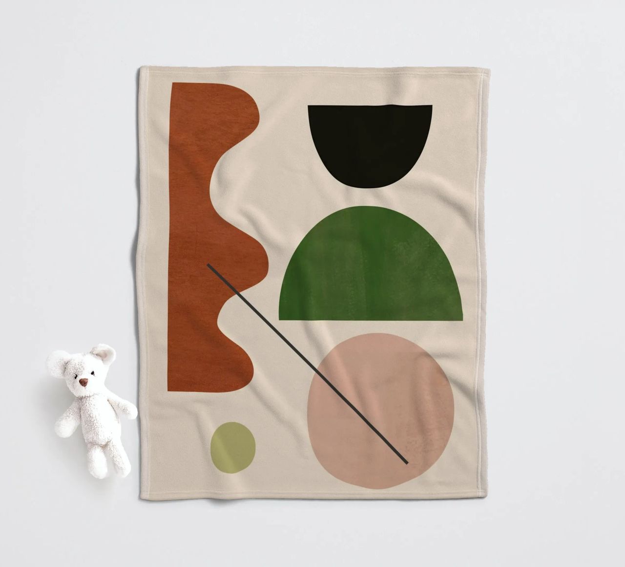 Modern Abstract Minimal Shapes 31 fleece blanket by ThingDesign